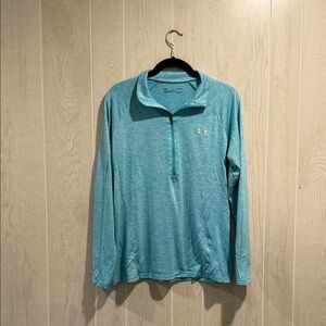 Under Armour Women’s Long Sleeve 1/4 Zip Pullover Top Blue Size L